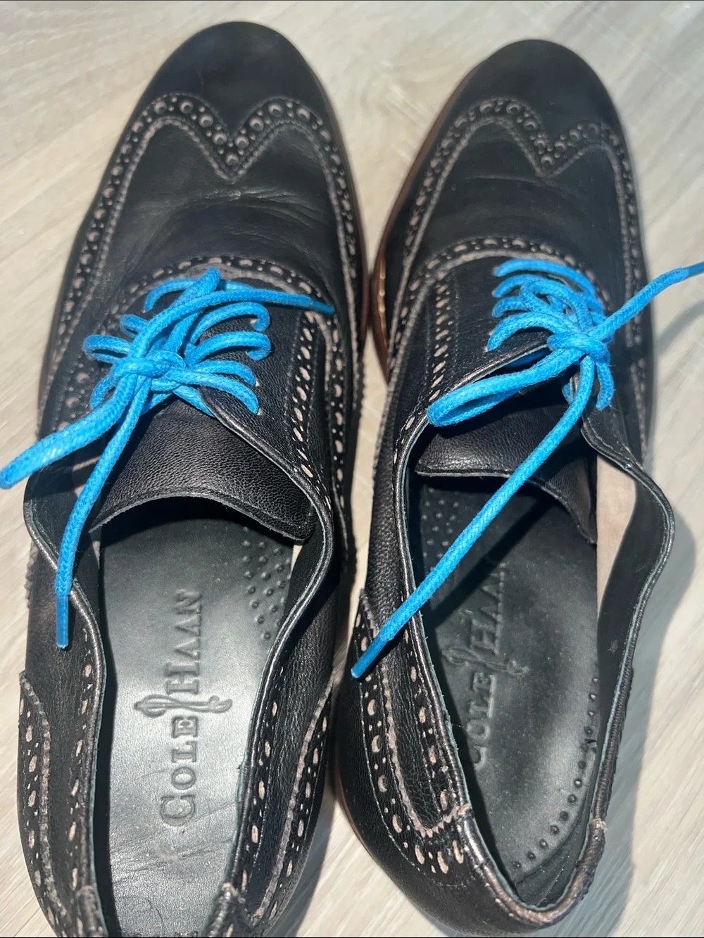Cole Haan Black Wingtip Dress leather Shoes Men's Sz 9 workwear office summer